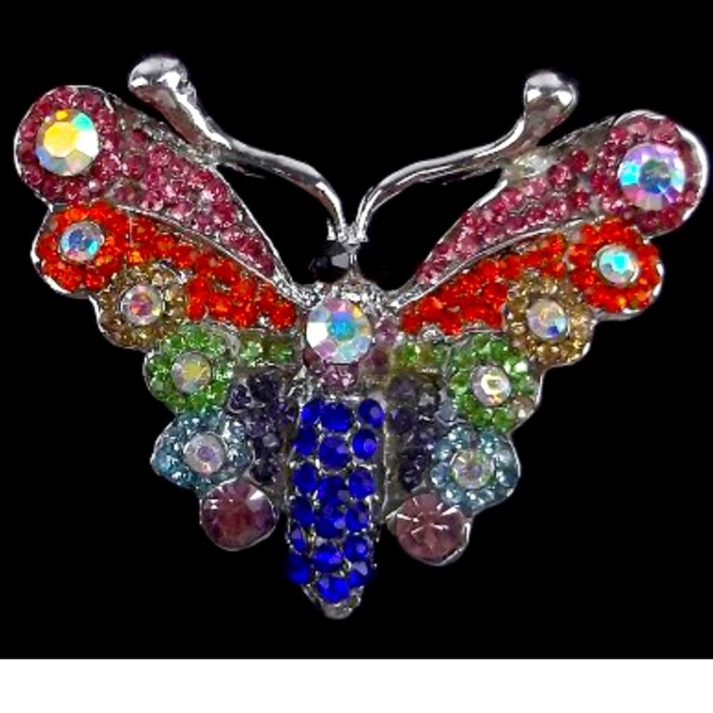 New Dazzling Rhinestone Butterfly Ring size 9‎